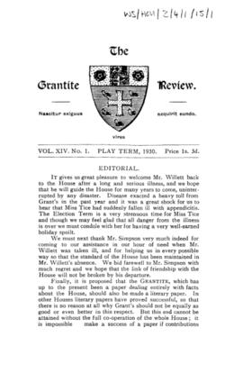 The Grantite Review Vol. XIV No. 1