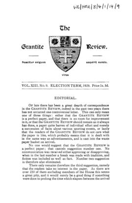 The Grantite Review Vol. XIII No. 9