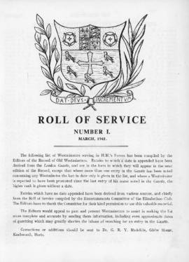The Elizabethan, Roll of Service, No. 1
