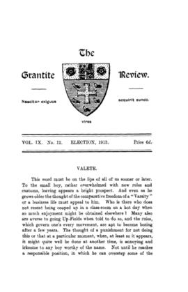 The Grantite Review Vol. IX No. 12