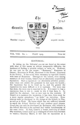 The Grantite Review Vol. VIII No. 1