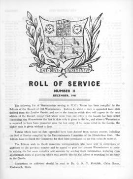 The Elizabethan, Roll of Service, No. 2