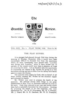 The Grantite Review Vol. XIII No. 1