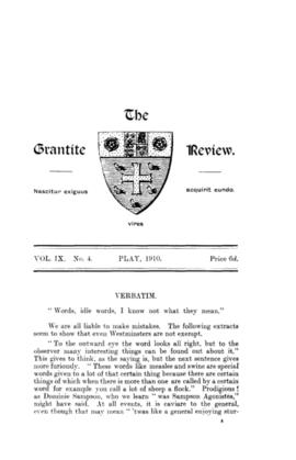 The Grantite Review Vol. IX No. 4