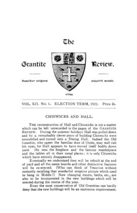 The Grantite Review Vol. XII No. 1