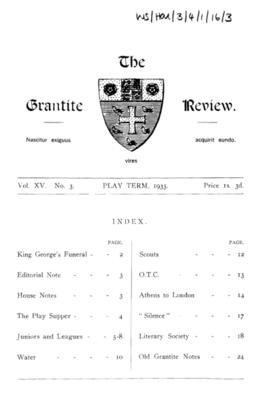The Grantite Review Vol. XV No. 3