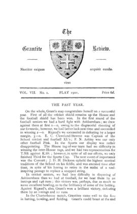 The Grantite Review Vol. VII No. 1