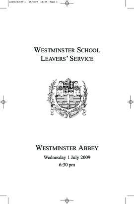 Order of Service of 2009 Leavers' Service