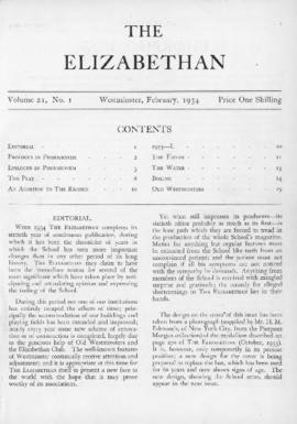 The Elizabethan, Vol. 21, No. 1