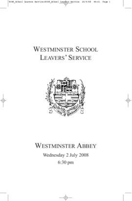 Order of Service of 2008 Leavers' Service