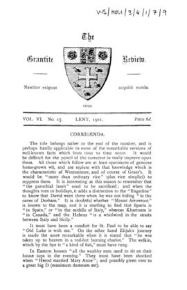The Grantite Review Vol. VI No. 15