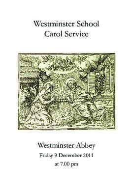 Order of Service for the 2011 Westminster School Carol Service