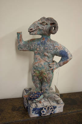 Satyr with bunch of grapes by Laurance Simon