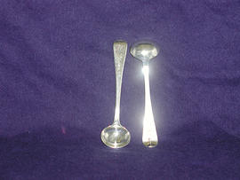 Pair of George III condiment spoons