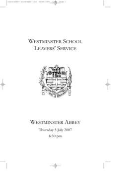 Order of Service of 2007 Leavers' Service