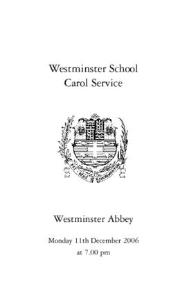 Order of Service for the 2006 Westminster School Carol Service