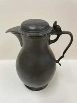 Pewter baluster ale jug, late 18th/19th Century